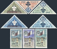 Qatar 53-60, MNH. Michel 53A-60A. Boy Scouts 1965. Emblem, Flag. - Qatar