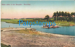 228859 ARGENTINA BUENOS AIRES NECOCHEA BALSA SOBRE EL RIO QUEQUEN POSTAL POSTCARD - Argentina