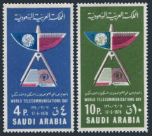 Saudi Arabia 616-617, As Hinged. Mi 523-524. World Telecommunications Day, 1970. - Saoedi-Arabië