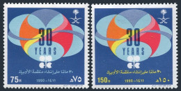 Saudi Arabia 1136-1137, MNH. Michel 1054-1055. OPEC, 30th Ann. 1990.  - Saudi Arabia