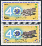 Saudi Arabia 1079-1080, MNH. Mi 910-911. WHO, 40th Ann. 1988. WHO Headquarters. - Arabie Saoudite