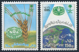 Saudi Arabia 1226-1227,MNH.Michel 1235-1236. FAO-50.1995.Wheat,Globe. - Arabia Saudita