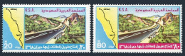 Saudi Arabia 769-770, MNH. Michel 651-652. Taif-Abha-Gizan Highway, 1978. Map. - Arabia Saudita