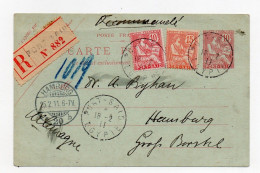 !!! ENTIER POSTAL MOUCHON DE PORT SAID DE 1911 + COMPLTS AFFRANCH RECOMMANDE POUR L'ALLEMAGNE - Covers & Documents