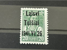 DR Bes. Litauen Telschen Mi - Nr. 4 . Postfrisch**. - Occupation 1938-45
