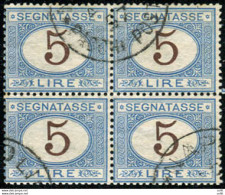 Segnatasse Lire 5 Quartina Usata - Ungebraucht