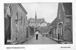 Prent - Kerkstraat - Brouwershaven - 8.5x12.5 Cm - Altri & Non Classificati