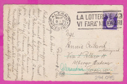 294095 / Italy - PALERMO Piazza Castelnuovo PC 1940 USED 50 Cent. Victor Emmanuel III Flamme LA LOTTERIA E 42 VI FARA' M - Marcophilia