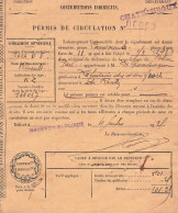 PERMIS DE CIRCULATION DES AUTOMOBILES.  ISSOUDUN 1925 - Documenti Storici
