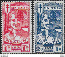 1931 New Zealand Health Smiling Boy 2v. MNH SG N. 546/47 - Andere & Zonder Classificatie