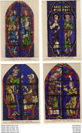 D28  CHARTRES ET SA CATHEDRALE LOT DE 4 CPA DES VITRAUX FORMAT 9 X 14 CM - Chartres