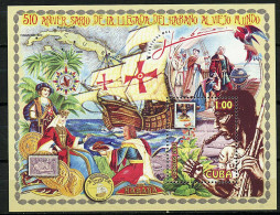 Cuba ** Bloc 183 - Arrivée Du Tabac à L'ancien Monde - Unused Stamps