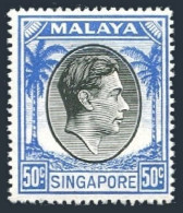 Singapore 17a Perf 18, Hinged. Michel 17C. King George VI, 1950. Palms. - Singapur (1959-...)