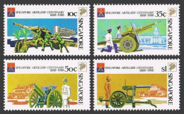 Singapore 518-521, MNH. Michel 546-549. Artillery, Centenary, 1988.  - Singapore (1959-...)