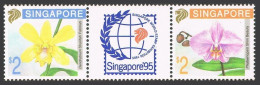 Singapore 615-616a Pair,MNH.Michel 646-647. Orchids Dendrobium,SINGAPORE-1995. - Singapore (1959-...)