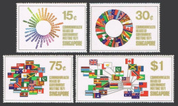 Singapore 129-132, MNH. Mi 129-132. Commonwealth Meeting, Singapore,1971. Flags. - Singapur (1959-...)