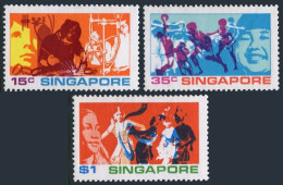 Singapore 161-163, MNH. Mi 164-166. Youth Of Singapore,1972. Training,Sport,Art. - Singapour (1959-...)
