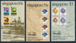 Singapore 423-425,MNH.Michel 429-431. BANGKOK-1983.Map,Horseman,Cattle. - Singapour (1959-...)