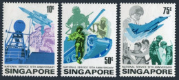 Singapore 260-262, MNH. Michel 263-265. Infantry Soldiers,tank,Jet Fighter,1977. - Singapour (1959-...)