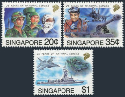 Singapore 631-633,MNH.Michel 662-664. Natl Military Forces-25,1992.Frogman,gun, - Singapour (1959-...)