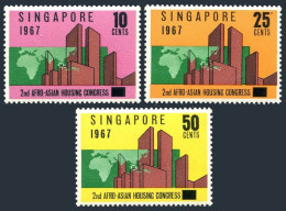 Singapore 80-82, MNH. Michel 80-82. Afro-Asian Housing Congress, 1967. - Singapore (1959-...)