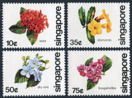 Singapore 363-366, MNH. Michel 369-372. Flowers 1980. Ixora, Allamanda,Sky Vine, - Singapur (1959-...)