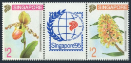 Singapore 685-686a,686b,MNH.Michel 718-719,Bl.30. SINGAPORE-1995.Flowers. - Singapour (1959-...)