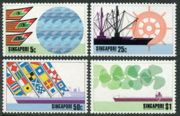 Singapore 225-228, MNH. Michel 228-231. IAPH-1974: Ships, Signal Flags. - Singapore (1959-...)