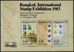 Singapore 425a,MNH.Michel Bl.15. PhilEXPO BANGKOK-1983.Map,Horseman,Cattle. - Singapore (1959-...)