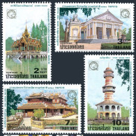 Thailand 1114-1117,lightly Hinged.Mi 1126-1129. THAIPEX-1985. Pavilions, Tower. - Thailand