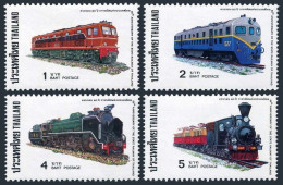 Thailand 811-814,hinged.Mi 832-835. Railroad Of Thailand,80,1977.Locomotives. - Thaïlande