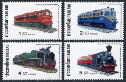 Thailand 811-814,hinged.Mi 832-835. Railroad Of Thailand,80,1977.Locomotives. - Thailand