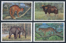 Thailand 723-726,hinged.Michel 742-745. 1975.Tiger Cat,Gaurs,Elephant,Leopard. - Thaïlande