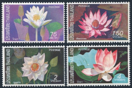 Thailand 648-651,lightly Hinged.Michel 662-665. Water Lilies 1973. - Thailand