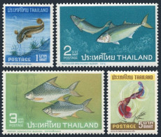 Thailand 464-467,hinged.Michel 480-483. Fish 1967.Shakehead,Pygmy Mackerel,Barb, - Thaïlande