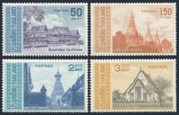 Thailand 485-488,hinged.Mi 501-504. Architecture,1967.Mansion,Pagodas,Temple. - Thaïlande