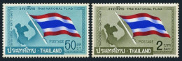 Thailand 495-496,hinged.Michel 511-512. Thai National Flag,50th Ann.1967,Map. - Thailand