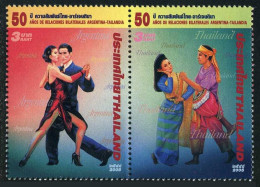 Thailand 2163 Ab Pair,MNH. Diplomatic Relations,Argentina.Tango,Tom-tom Dancers. - Thaïlande