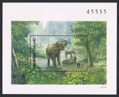 Thailand 1424a Perf, 1424a Imperf, MNH. Michel Bl.36A-36B. Asian Elephants,1991. - Tailandia