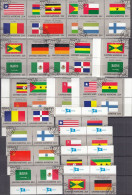 UNO NEW YORK Flaggen 1985, Gestempelt 472-487,  Herzstücke, Waagerechte Und Senkrechte Paare, Komplett - Oblitérés