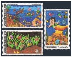 Thailand 1434-1436, MNH. Michel 1460-1462. Children Day 1992. Drawing. - Tailandia
