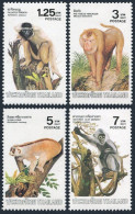 Thailand 1017-20, MNH. Mi 1031-1034. Monkeys 1982. Gibbon, Macaque, Loris, Leaf. - Thaïlande