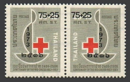 Thailand B45-B46a Pair,MNH.Michel 708-709. Red Cross 1974,new Value. - Tailandia