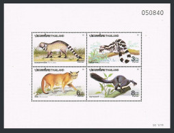 Thailand 1428a, 1428a Imperf, MNH. Mi Bl.38A-38B. Wild Animals 1991. Viverra, - Tailandia