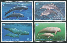 Thailand 1815-1818,1818a Sheet,MNH. Year Of The Ocean IYO-1998:Whales,Dugong. - Thailand