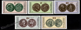 Bulgaria 1977 Yvert 2278-82, Ancient Coins, Coins On Stamps - MNH - Ongebruikt