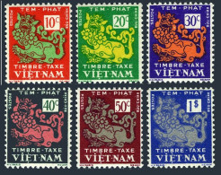 Viet Nam South J1-J6, Hinged. Michel Porto 1-6. Due Stamps 1952. Temple Lion. - Vietnam