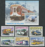 Unused Block And Stamps Serie Train, Buses, Car, Motor Scooter, 2007, MNH - Busses