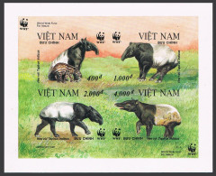Viet Nam 2627 Ad Imperf Sheet.Michel 2685B-2688B Klb. WWF 1995.Tapirus Indicus. - Viêt-Nam