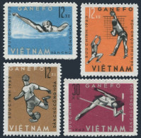 Viet Nam 276-279,MNH.Michel 283-286.GANEFO Games,1963.Swimming,Soccer,Volleyball - Vietnam